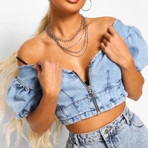 Denim crop top